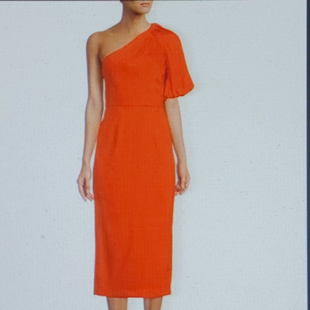 Antonio Melani Lindy One Shoulder Sheath Dress In Pomelo - FCM24